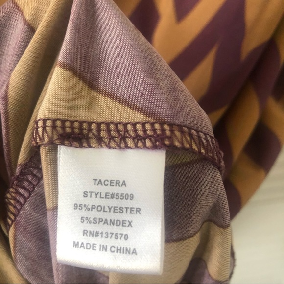 Tacera Chevron Dress in Purple and Tan XL - Picture 5 of 5